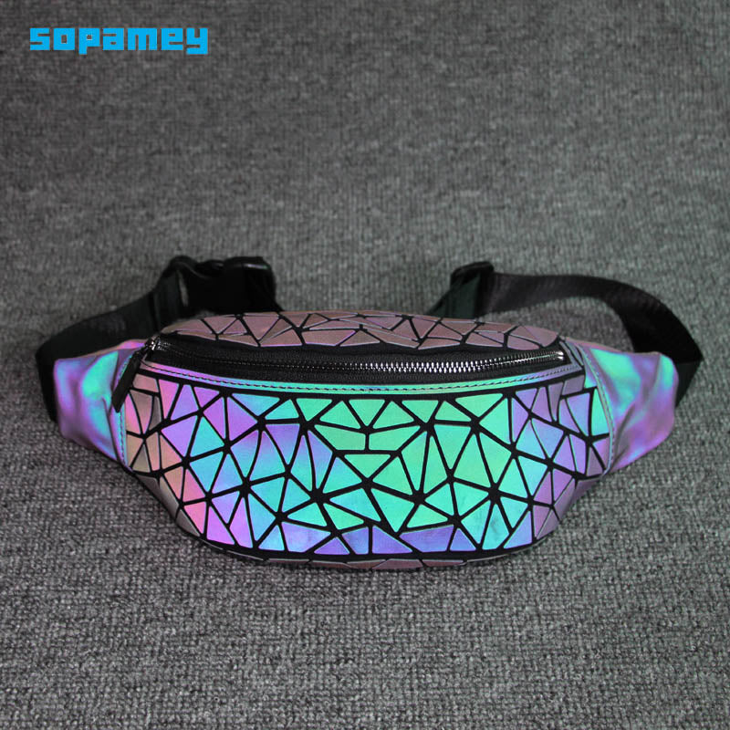 Women and Men Luminous Holographic Colorful Leather Waist Chest Fashion Bag-UlGadget