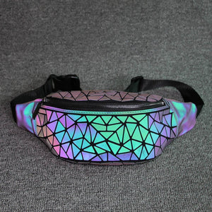 Women and Men Luminous Holographic Colorful Leather Waist Chest Fashion Bag-UlGadget