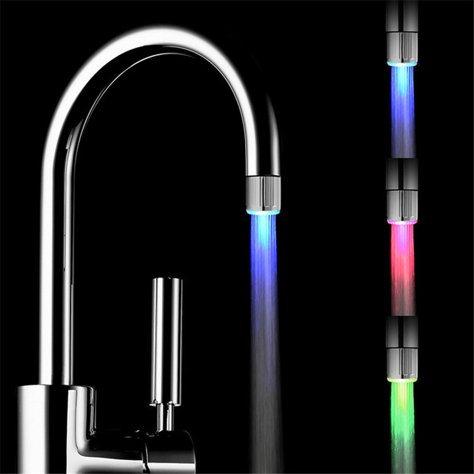 Kitchen Sink LED Creative Romantic Colorful Glow Faucet Light 7 Color Change Tap Water Glow Water Stream Shower-UlGadget