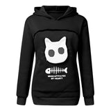 Women Carry Breathable Polyester Pullover Sweatshirt Cat Pouch Hoodie-UlGadget