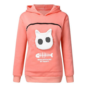 Women Carry Breathable Polyester Pullover Sweatshirt Cat Pouch Hoodie-UlGadget