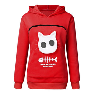 Women Carry Breathable Polyester Pullover Sweatshirt Cat Pouch Hoodie-UlGadget