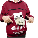 Women Carry Breathable Polyester Pullover Sweatshirt Cat Pouch Hoodie-UlGadget