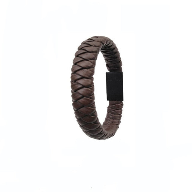 Outdoor Portable Leather Mini Type-C/8Pin/Micro USB Bracelet Charger Data Cable-UlGadget