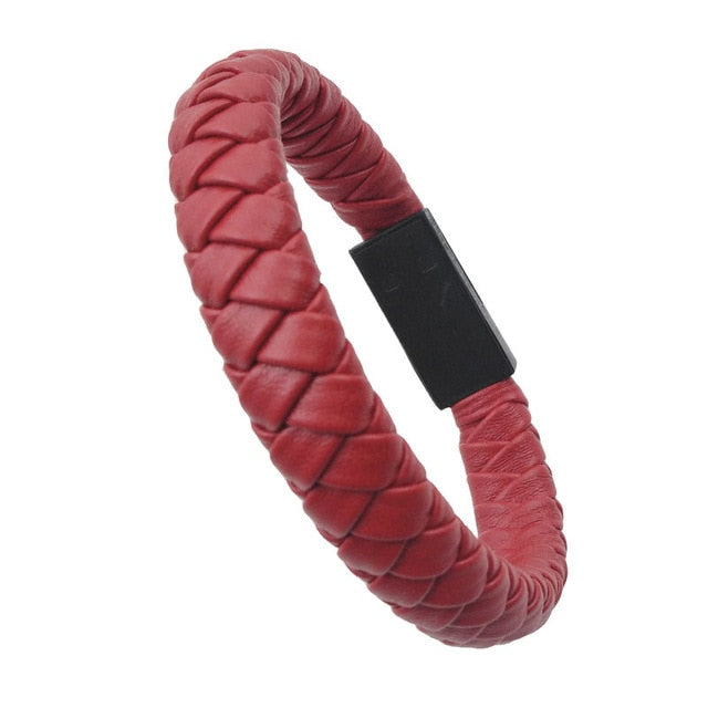 Outdoor Portable Leather Mini Type-C/8Pin/Micro USB Bracelet Charger Data Cable-UlGadget