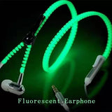 Led style earphone Zipper Bass Mic Headset Night Lighting Colors-UlGadget