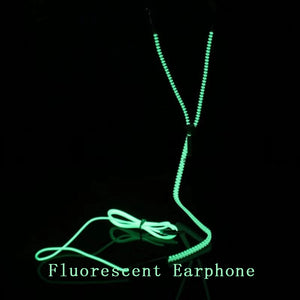 Led style earphone Zipper Bass Mic Headset Night Lighting Colors-UlGadget