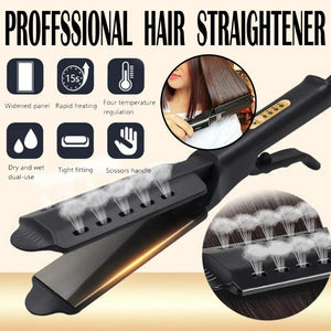 Four-gear Ceramic Tourmaline Ionic Flat Iron Hair Straightener For Women-UlGadget