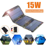 Solar Powered Foldable USB Phone Charger 15W Portable Solar Panel 5V Monocrystalline Waterproof-UlGadget