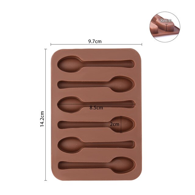 3 PCS Food Grade Silicone Chocolate Spoon Mould Shape Homemade Baking Tool-UlGadget