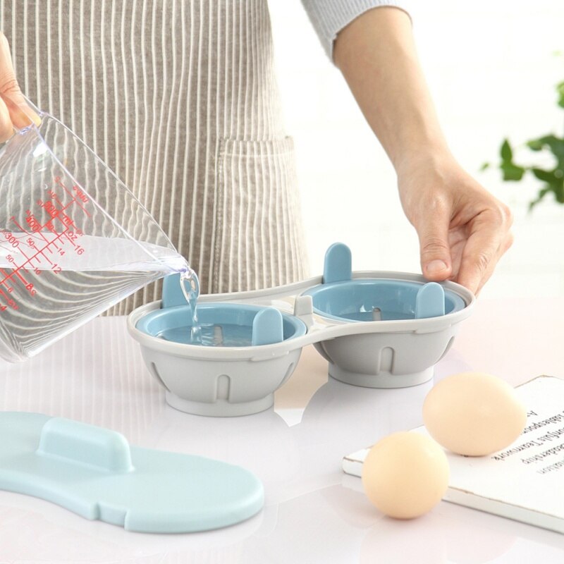 Omelet Maker Double Cup Steamed Set Microwave Perfect Eggs Poacher Ovens Cooking Tools-UlGadget