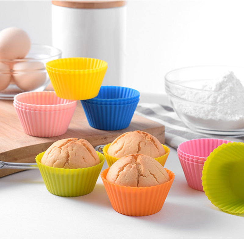 3000Pcs/lot Round Shaped Silicon Cake Baking Nonstick and Heat Resistant Reusable Silicone Cupcake Pan Muffin Cup Baker Shaper-UlGadget