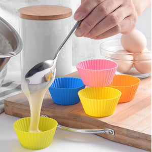 3000Pcs/lot Round Shaped Silicon Cake Baking Nonstick and Heat Resistant Reusable Silicone Cupcake Pan Muffin Cup Baker Shaper-UlGadget