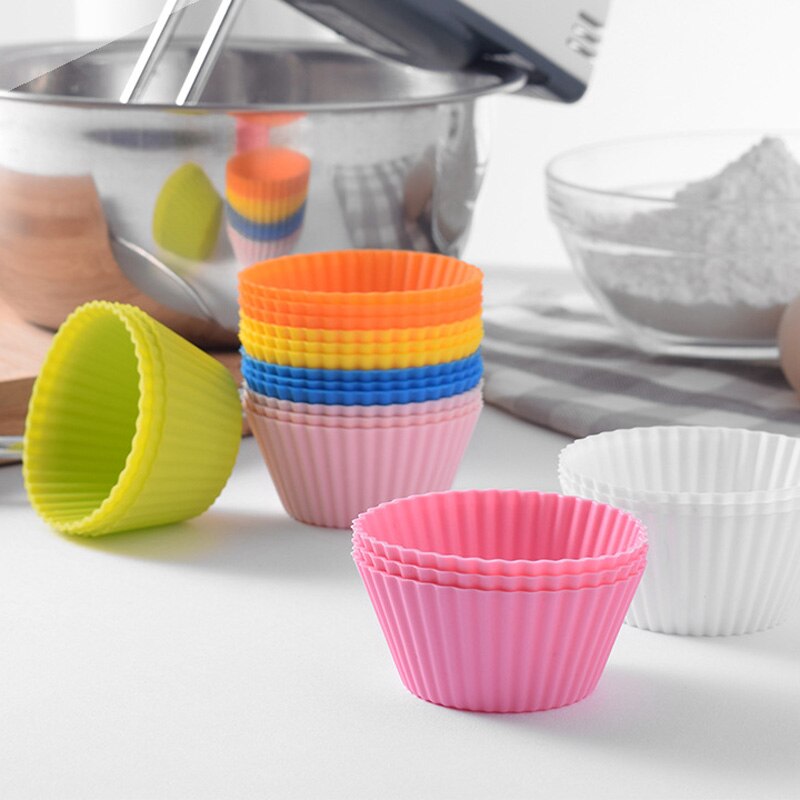 3000Pcs/lot Round Shaped Silicon Cake Baking Nonstick and Heat Resistant Reusable Silicone Cupcake Pan Muffin Cup Baker Shaper-UlGadget