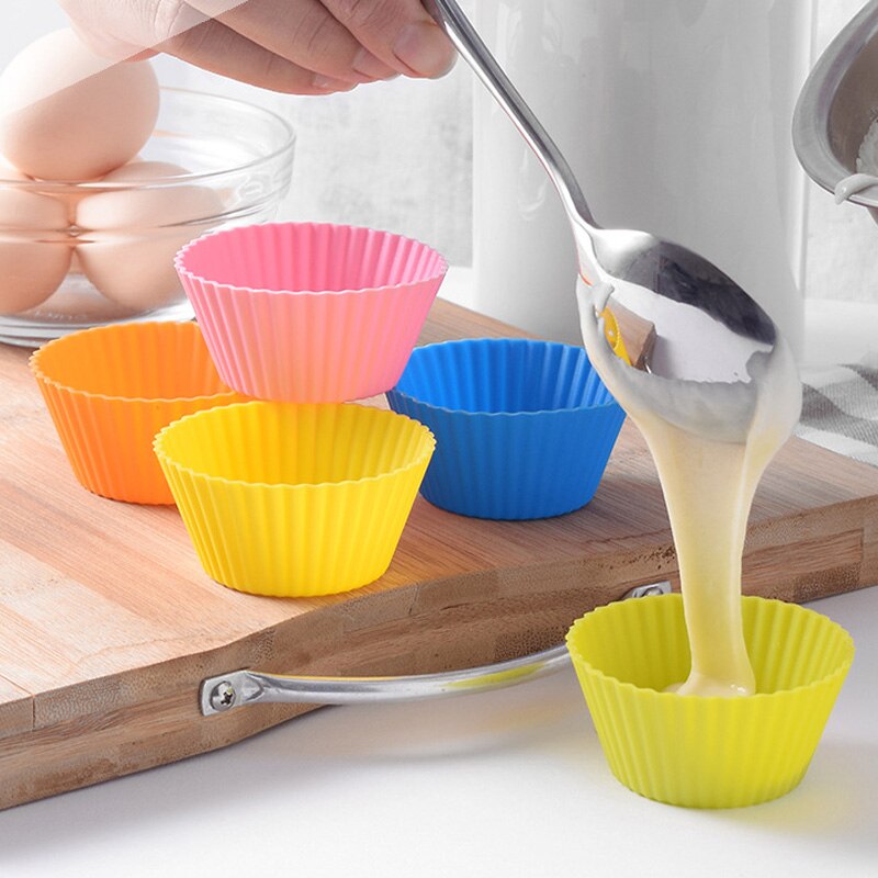 3000Pcs/lot Round Shaped Silicon Cake Baking Nonstick and Heat Resistant Reusable Silicone Cupcake Pan Muffin Cup Baker Shaper-UlGadget