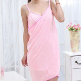 Towel Dress - Wearable Towel Womens Lady Fast Drying Beach Spa Magical Nightwear Sleeping-UlGadget