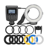 Macro LED Ring Flash Bundle with 8 Adapter Ring for Canon Nikon Pentax Olympus Panasonic DSLR Camera-UlGadget