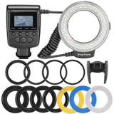 Macro LED Ring Flash Bundle with 8 Adapter Ring for Canon Nikon Pentax Olympus Panasonic DSLR Camera-UlGadget