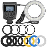 Macro LED Ring Flash Bundle with 8 Adapter Ring for Canon Nikon Pentax Olympus Panasonic DSLR Camera-UlGadget