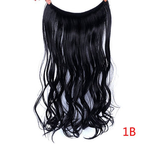 Invisible Halo Hair Extensions Secret Fish Line Hairpieces Synthetic Straight Wavy Hair Extensions-UlGadget