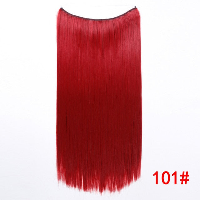 Invisible Halo Hair Extensions Secret Fish Line Hairpieces Synthetic Straight Wavy Hair Extensions-UlGadget