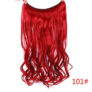 Invisible Halo Hair Extensions Secret Fish Line Hairpieces Synthetic Straight Wavy Hair Extensions-UlGadget