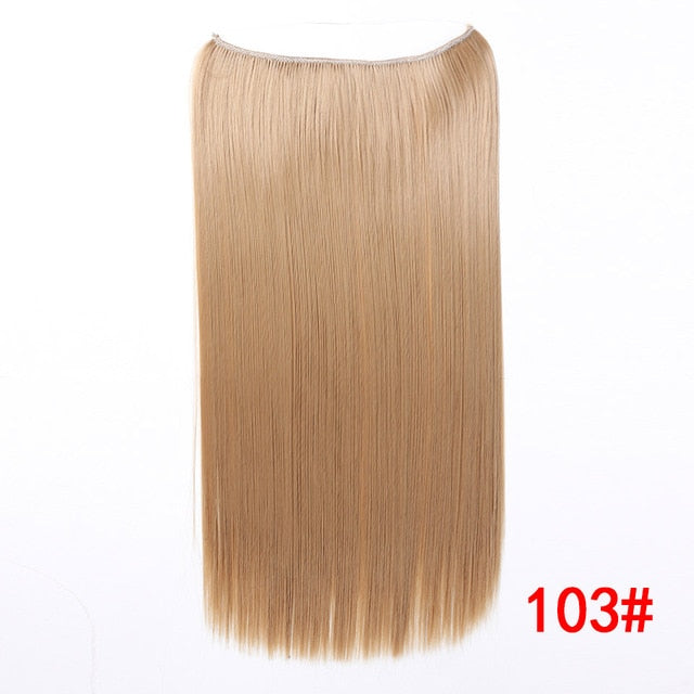 Invisible Halo Hair Extensions Secret Fish Line Hairpieces Synthetic Straight Wavy Hair Extensions-UlGadget