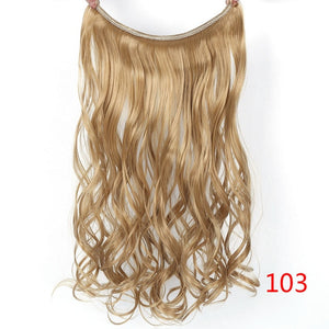 Invisible Halo Hair Extensions Secret Fish Line Hairpieces Synthetic Straight Wavy Hair Extensions-UlGadget