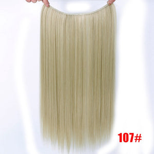 Invisible Halo Hair Extensions Secret Fish Line Hairpieces Synthetic Straight Wavy Hair Extensions-UlGadget