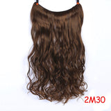 Invisible Halo Hair Extensions Secret Fish Line Hairpieces Synthetic Straight Wavy Hair Extensions-UlGadget