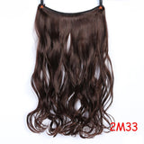 Invisible Halo Hair Extensions Secret Fish Line Hairpieces Synthetic Straight Wavy Hair Extensions-UlGadget