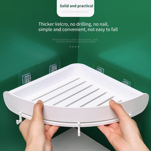 Plastic Snap Up Bathroom Shelf Organizer Corner Shelf Shower Storage Wall Holder Shampoo Holder-UlGadget