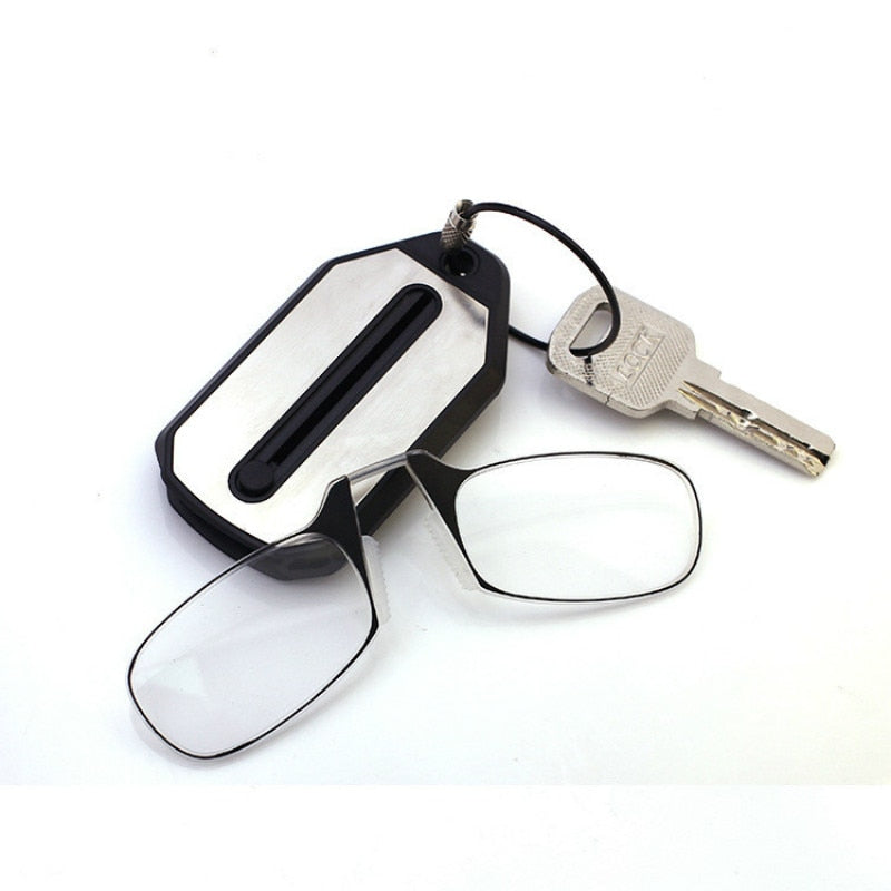 Mini Nose Clip Portable Folding Reading Key Chain Case Glasses-UlGadget