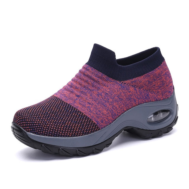 Women's Slip On Shoes Platform Sock Sneakers Flat Breathable Mesh-UlGadget