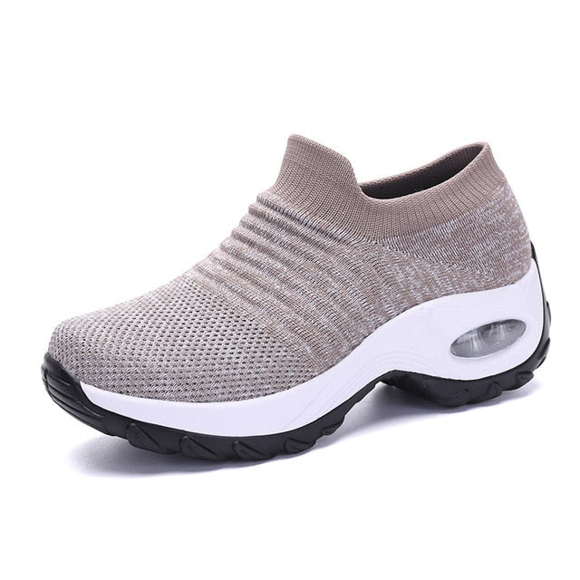 Women's Slip On Shoes Platform Sock Sneakers Flat Breathable Mesh-UlGadget