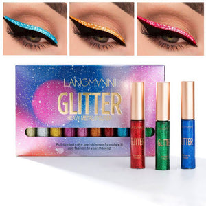 10PCS/Set Waterproof Colorful Long Lasting Liquid Glitter Shining Shimmer Eyeliner-UlGadget