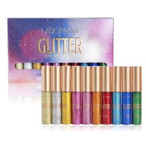 10PCS/Set Waterproof Colorful Long Lasting Liquid Glitter Shining Shimmer Eyeliner-UlGadget