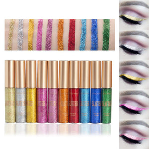 10PCS/Set Waterproof Colorful Long Lasting Liquid Glitter Shining Shimmer Eyeliner-UlGadget