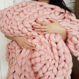 Fashion Handmade Chunky Knit Blanket Thick Soft Warm Yarn Wool-like Polyester Winter-UlGadget