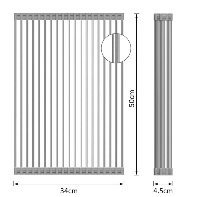 ROLL UP SINK DRYING RACK Multipurpose Stainless Steel Shelf Organizer Kitchen-UlGadget