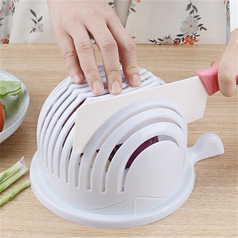 Creative Multi-Functional Convenient Fruit and Vegetable Salad Cutter Bowl-UlGadget