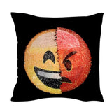 Awesome Changing Face Emoji Sequin Pillow Changeable Face Sofa Cushion Cover Home Decor-UlGadget