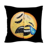 Awesome Changing Face Emoji Sequin Pillow Changeable Face Sofa Cushion Cover Home Decor-UlGadget