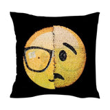 Awesome Changing Face Emoji Sequin Pillow Changeable Face Sofa Cushion Cover Home Decor-UlGadget