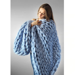 Fashion Handmade Chunky Knit Blanket Thick Soft Warm Yarn Wool-like Polyester Winter-UlGadget