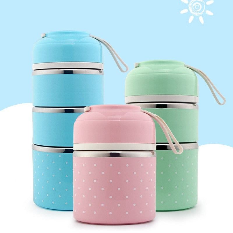 Leak-Proof Stainless Steel Thermal Lunch Boxs Cute Japanese Kitchen Supplies-UlGadget