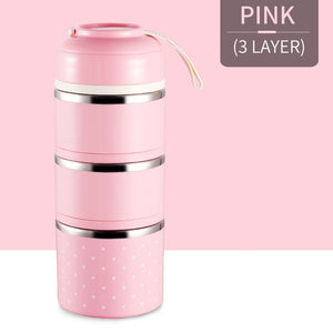 Leak-Proof Stainless Steel Thermal Lunch Boxs Cute Japanese Kitchen Supplies-UlGadget