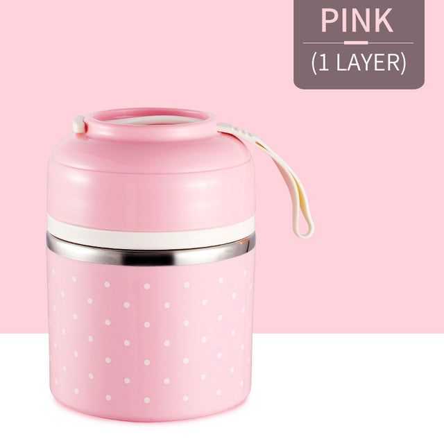 Leak-Proof Stainless Steel Thermal Lunch Boxs Cute Japanese Kitchen Supplies-UlGadget