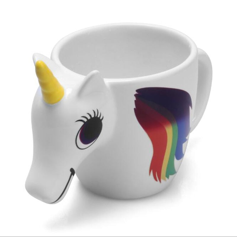 Color Changing Rainbow Unicorn Mug Cup For Water Creative Cartoon Ceramic-UlGadget