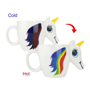 Color Changing Rainbow Unicorn Mug Cup For Water Creative Cartoon Ceramic-UlGadget